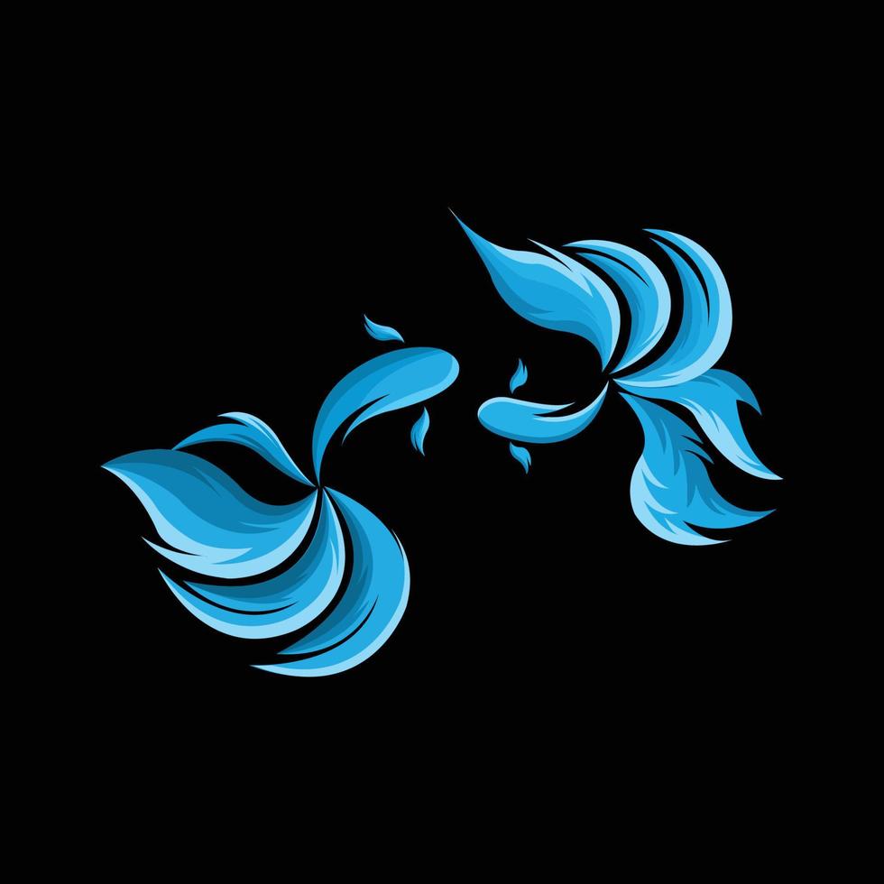atractivo diseño de icono de logotipo de pez guppy de color, adecuado para impresión de pantalla, pegatinas, empresas, pancartas vector