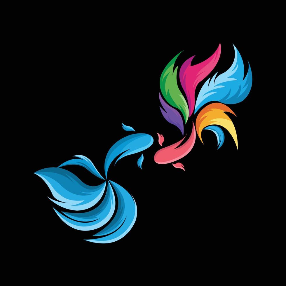 atractivo diseño de icono de logotipo de pez guppy de color, adecuado para impresión de pantalla, pegatinas, empresas, pancartas vector