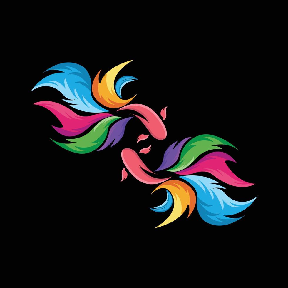 Attractive colored guppy fish logo icon design, suitable for screen printing, stickers, companies, banners vector