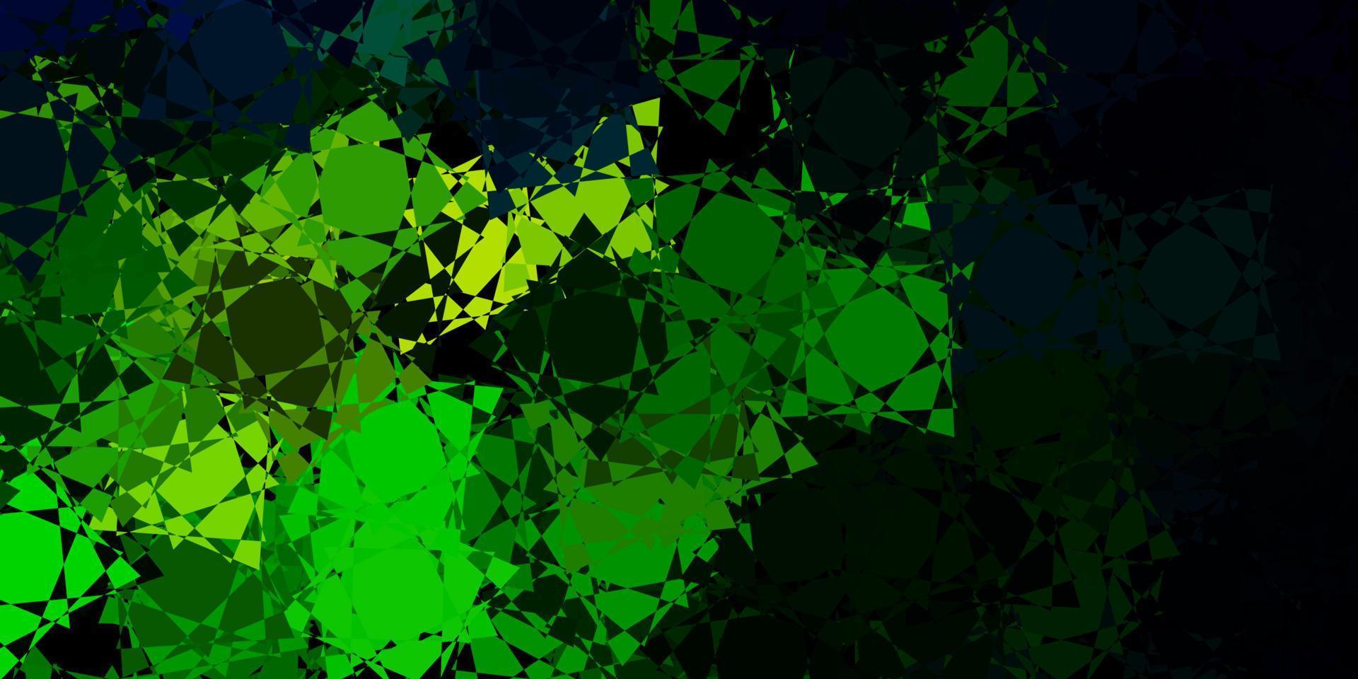 Dark Blue, Green vector background with polygonal forms. 7494394 Vector ...