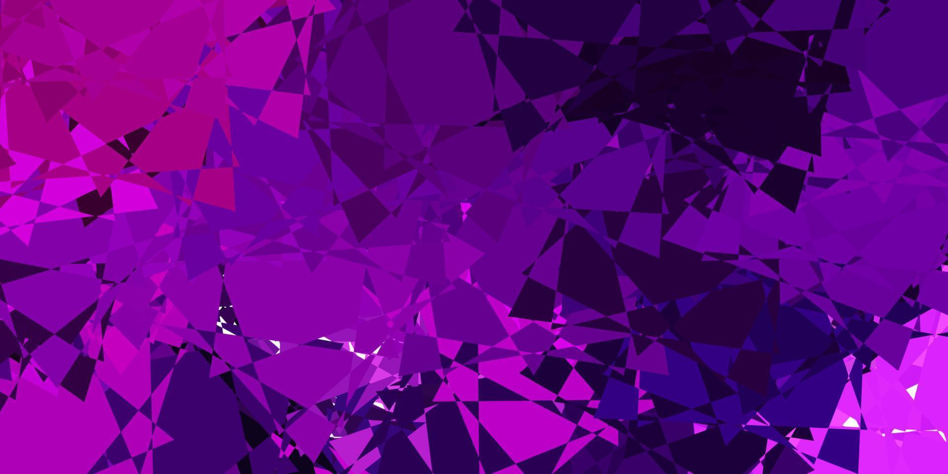 Fondo de vector violeta, rosa claro con triángulos.