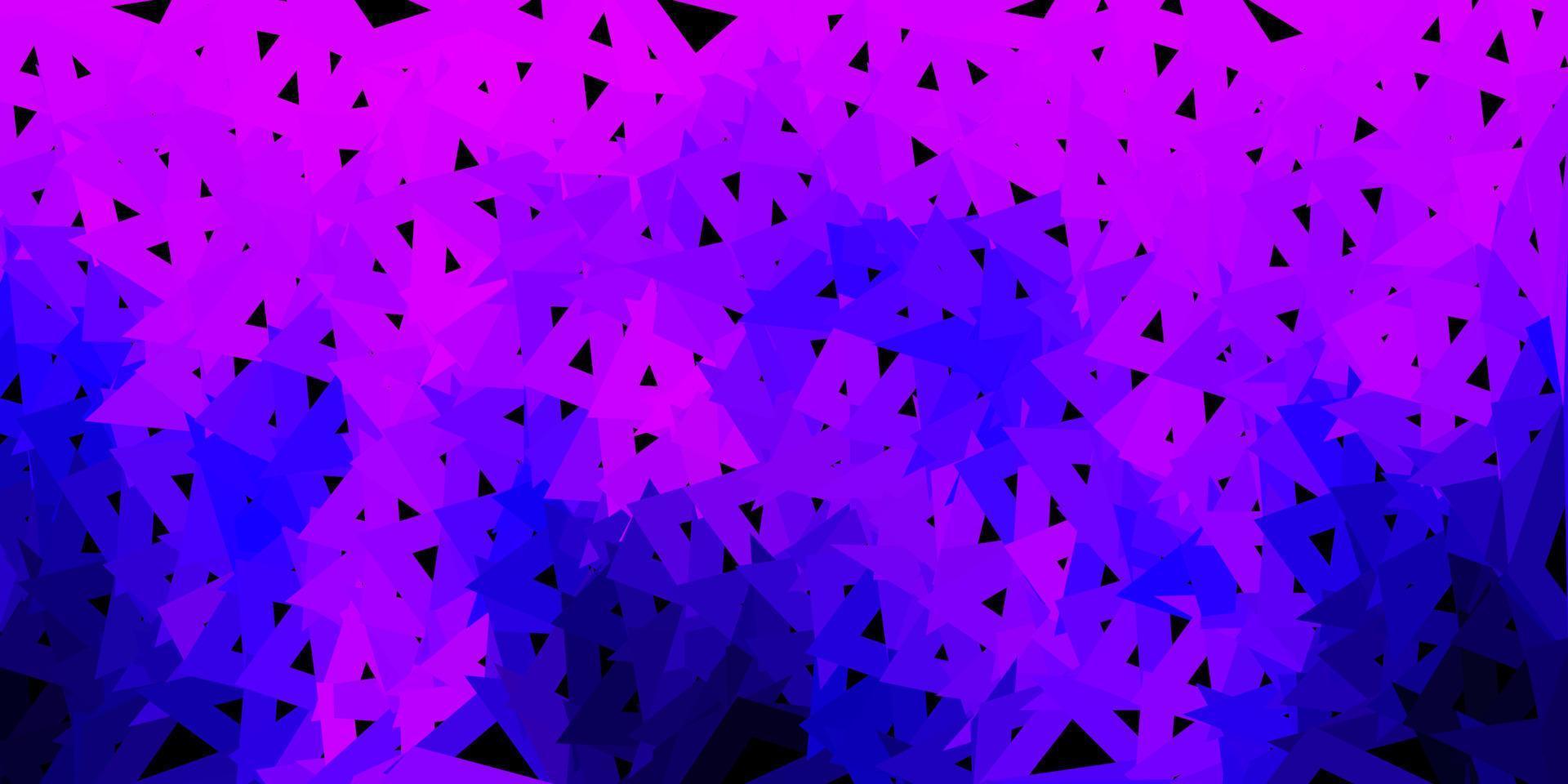 Light purple, pink vector triangle mosaic backdrop.