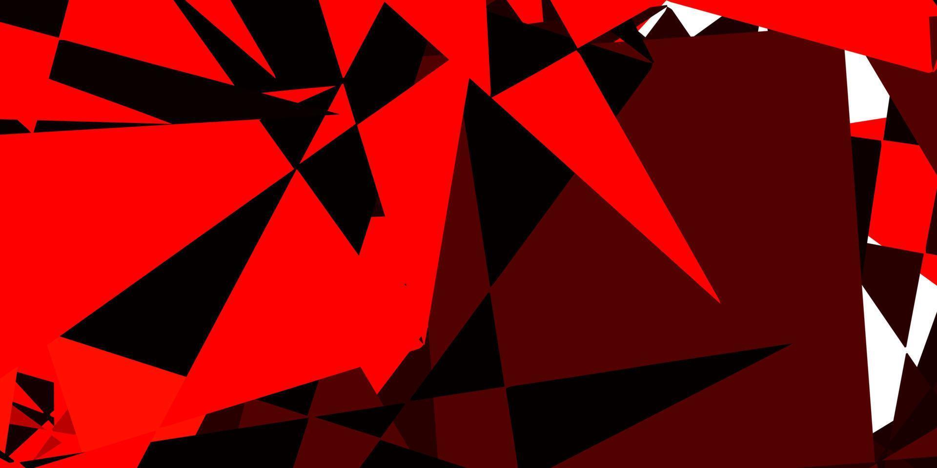 Dark Red vector backdrop with triangles, lines.