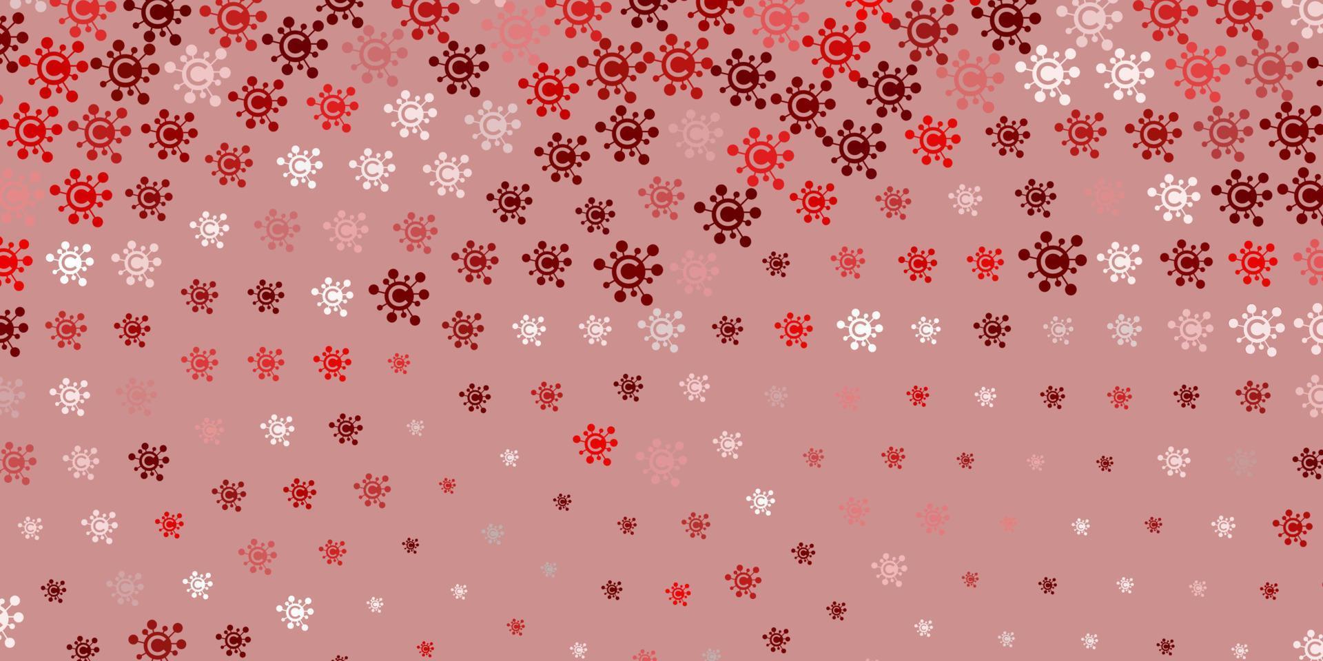 Light Red vector background with covid-19 symbols.