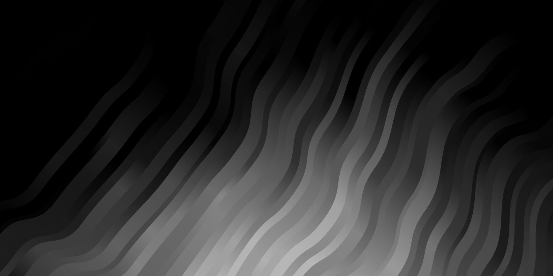 Dark Gray vector background with curved lines.