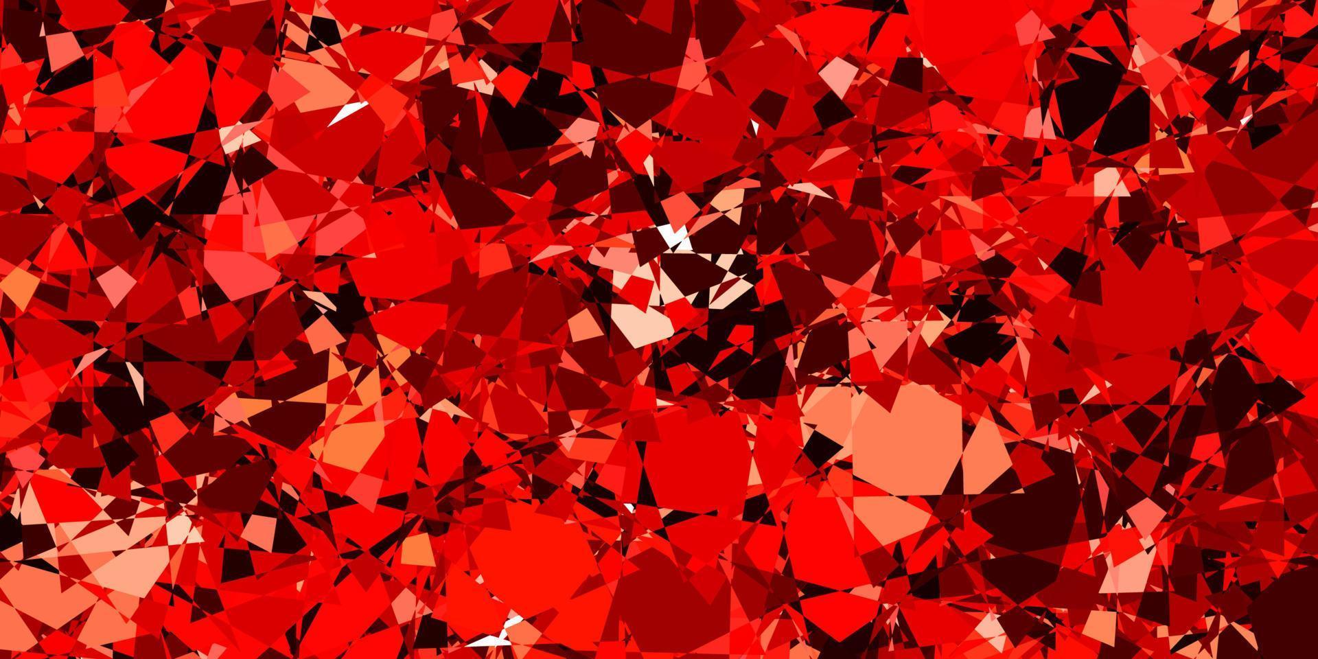 textura de vector rojo oscuro con triángulos al azar.