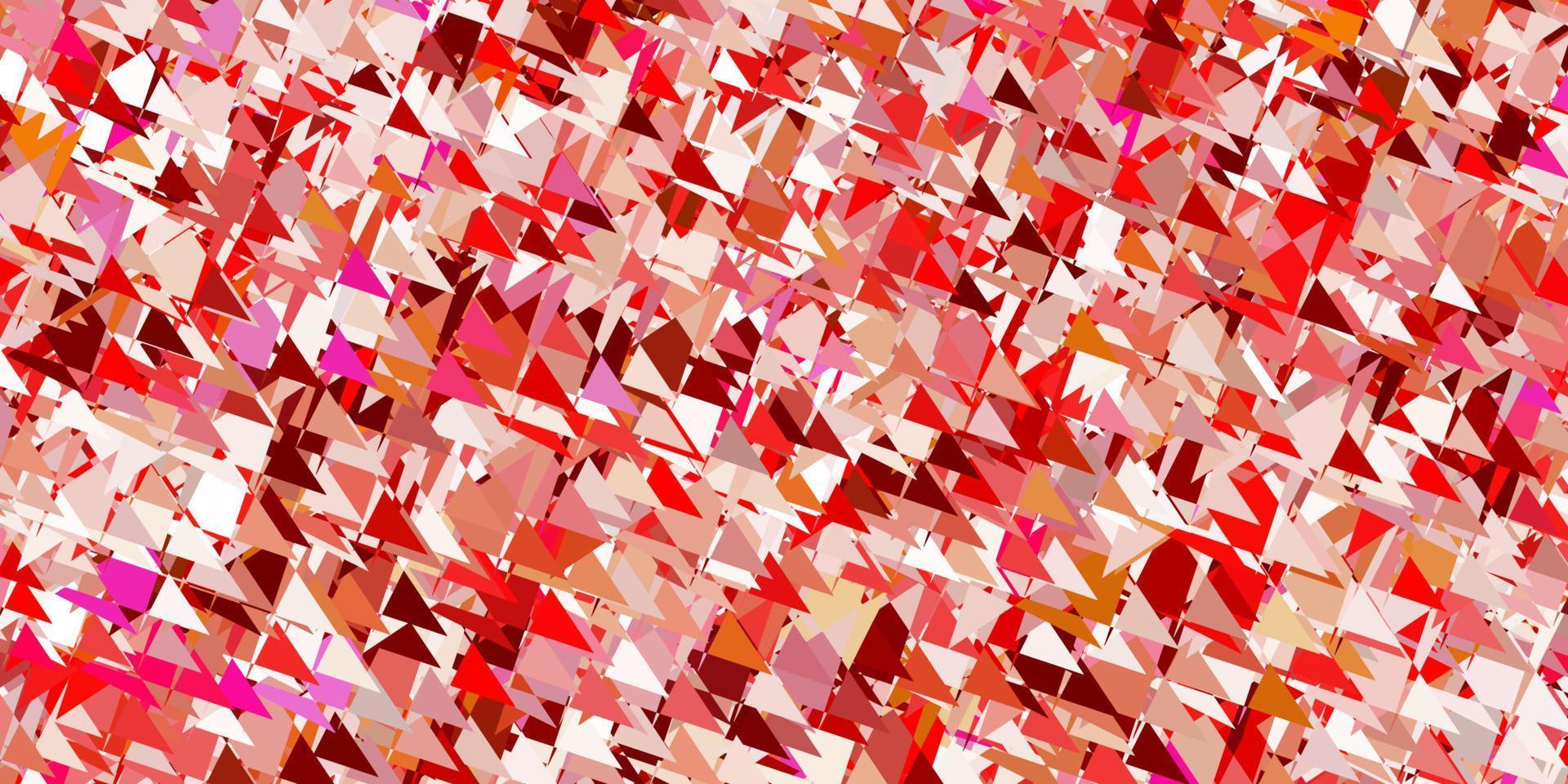 Light red, yellow vector backdrop with triangles, lines.