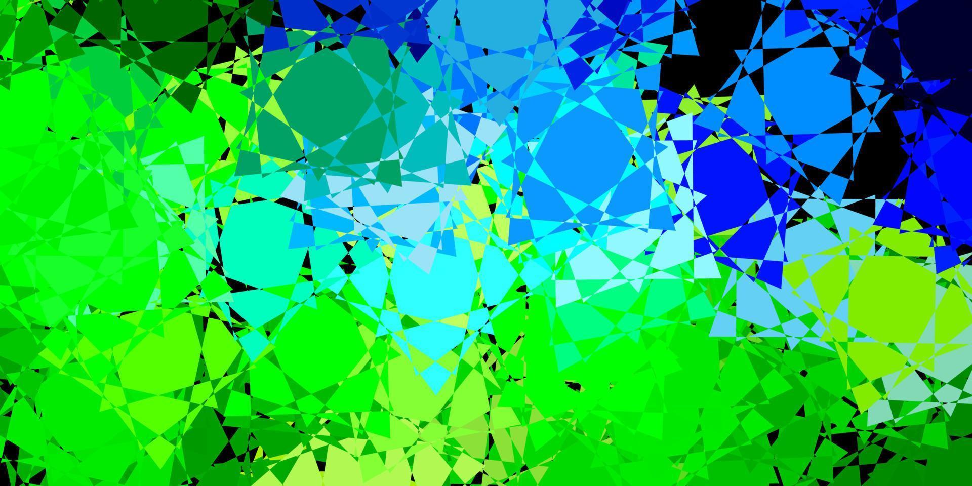 Dark Blue, Green vector texture with random triangles.