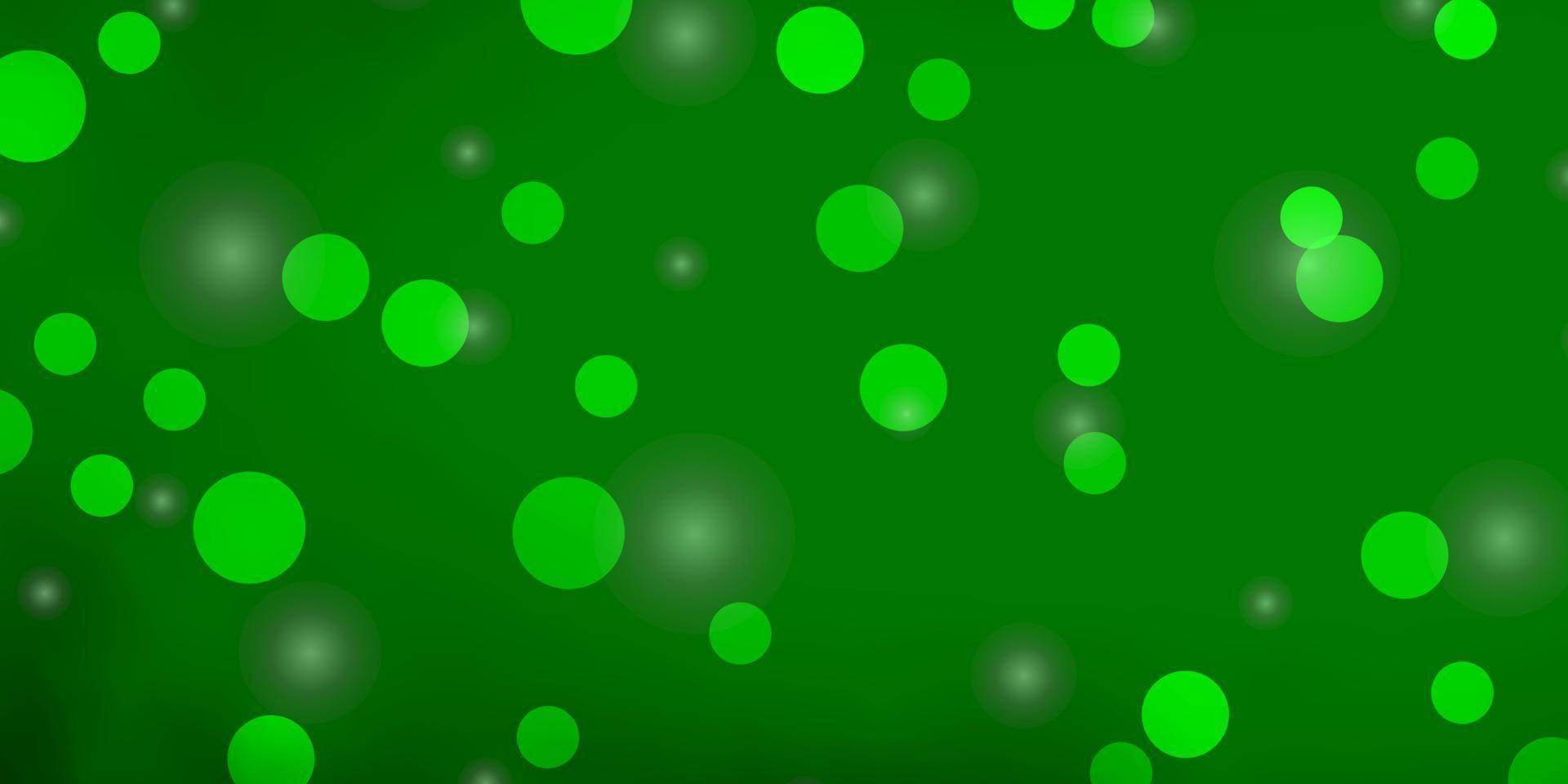 Light Green vector texture with circles, stars.