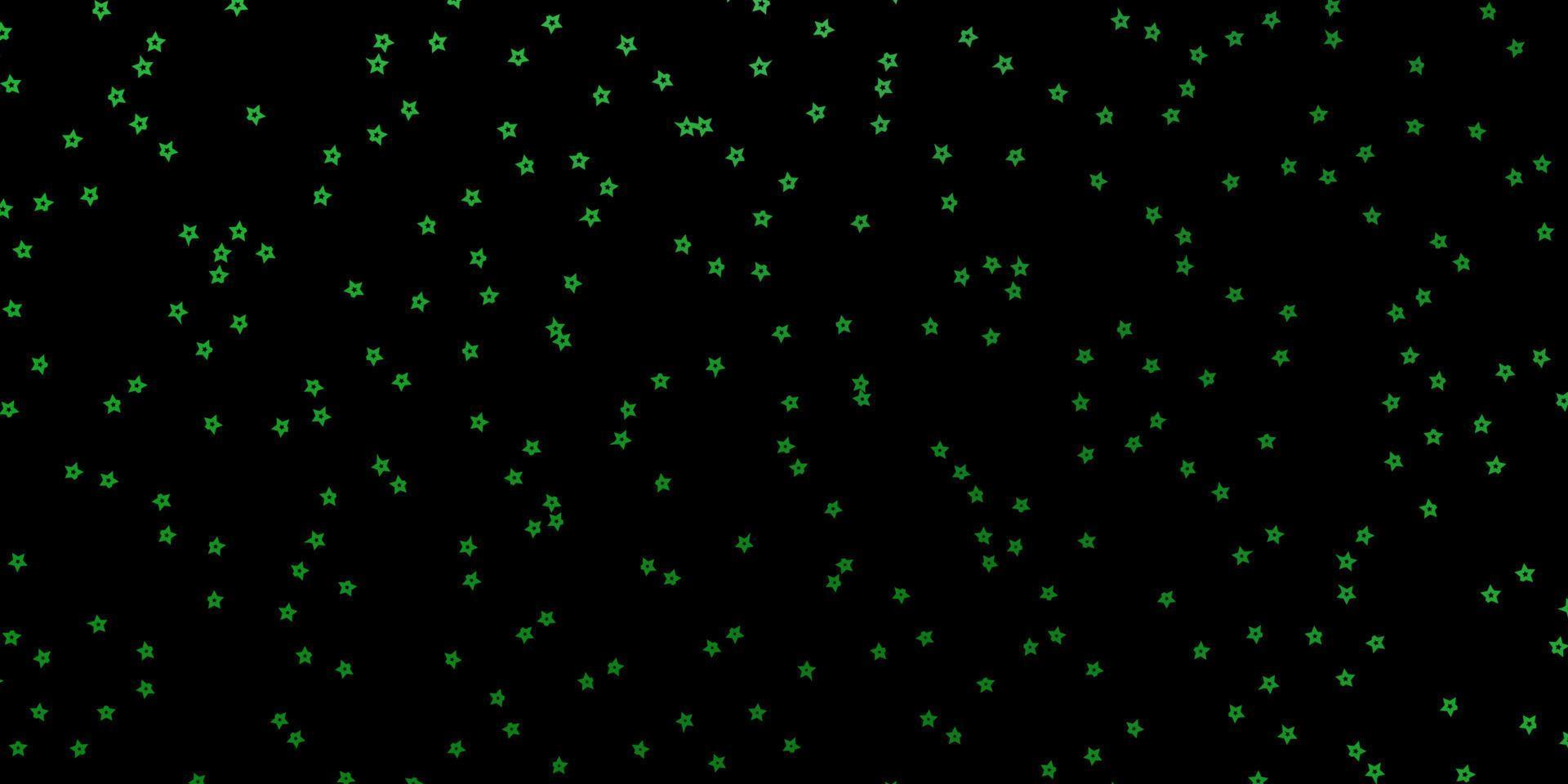 Diseño vectorial verde oscuro con estrellas brillantes. vector