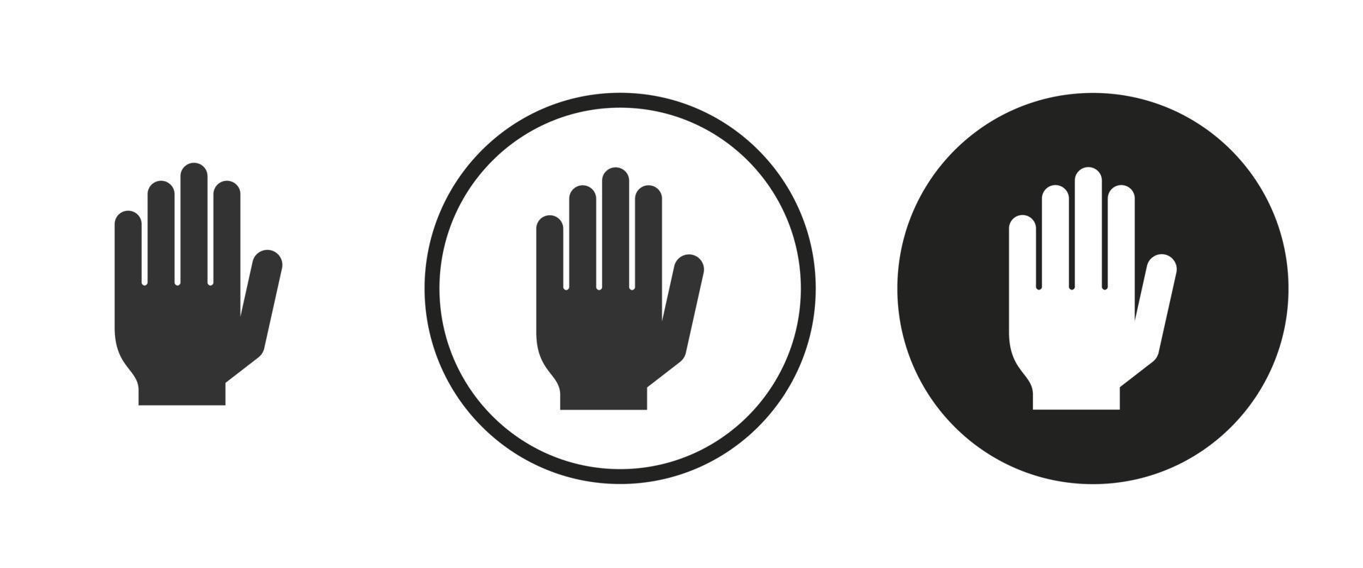 stop hand icon . web icon set . icons collection. Simple vector illustration.