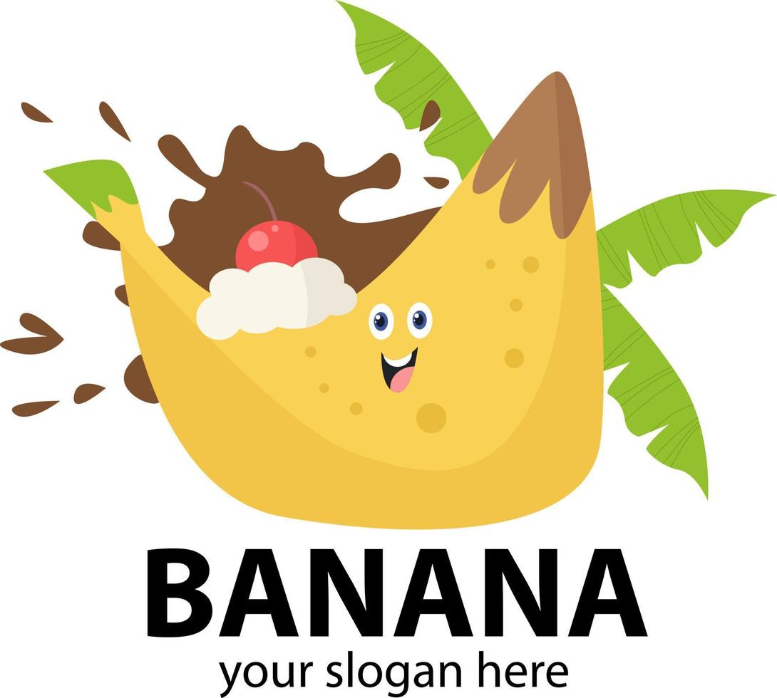 Banana modern logo 1. Original and Stylish illustartion. Stock vector illustration