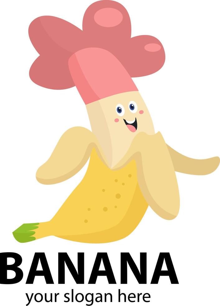 abstract chef banana logo template vector