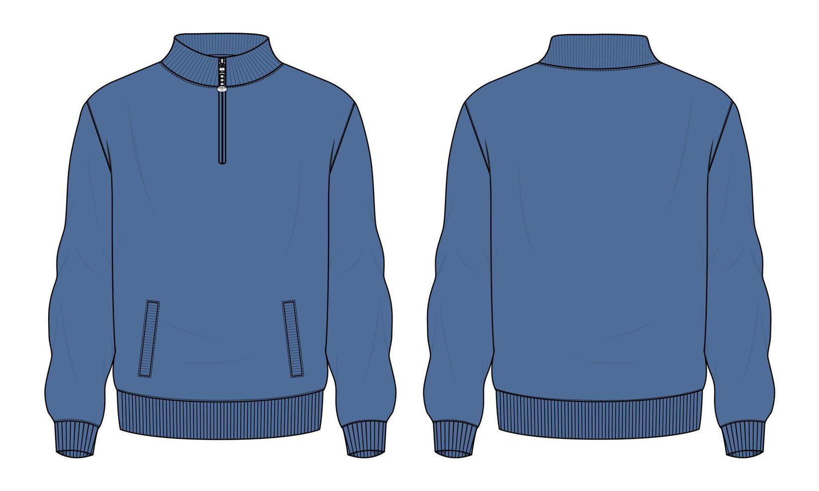 Long sleeve jacket technical fashion flat sketch vector illustration