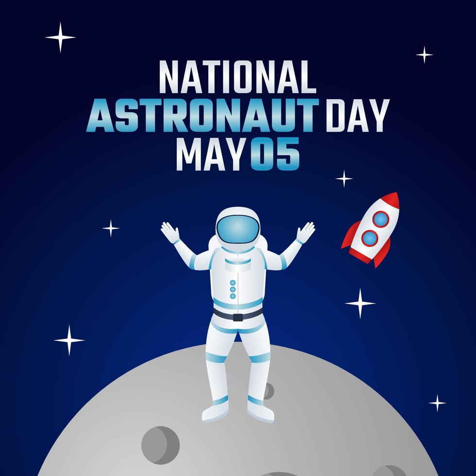 vector graphic of national astronaut day good for national astronaut