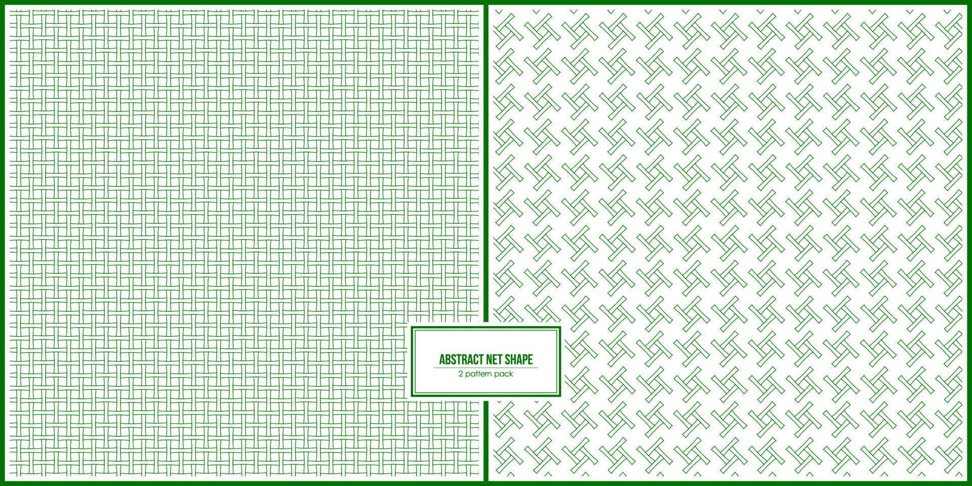 two set pattern of abstract green net shape vector