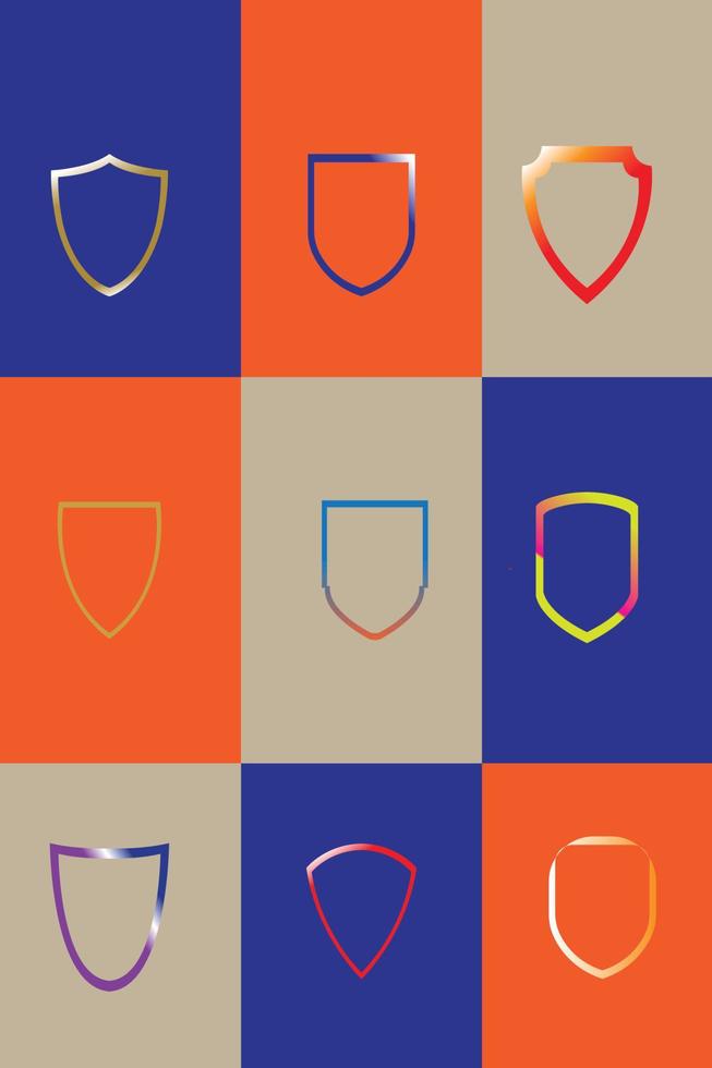 Shield  badges logo vector illustration set