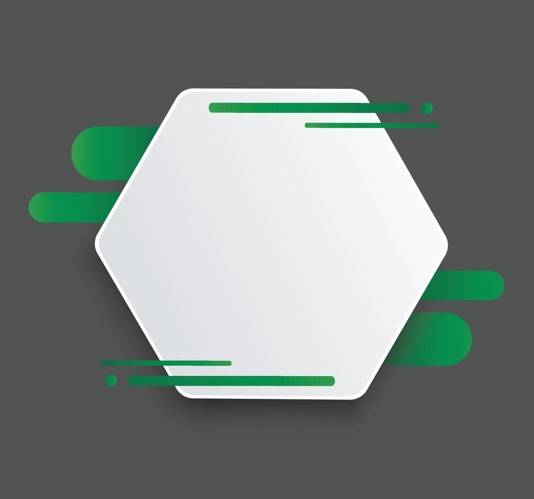 green hexagon background template vector