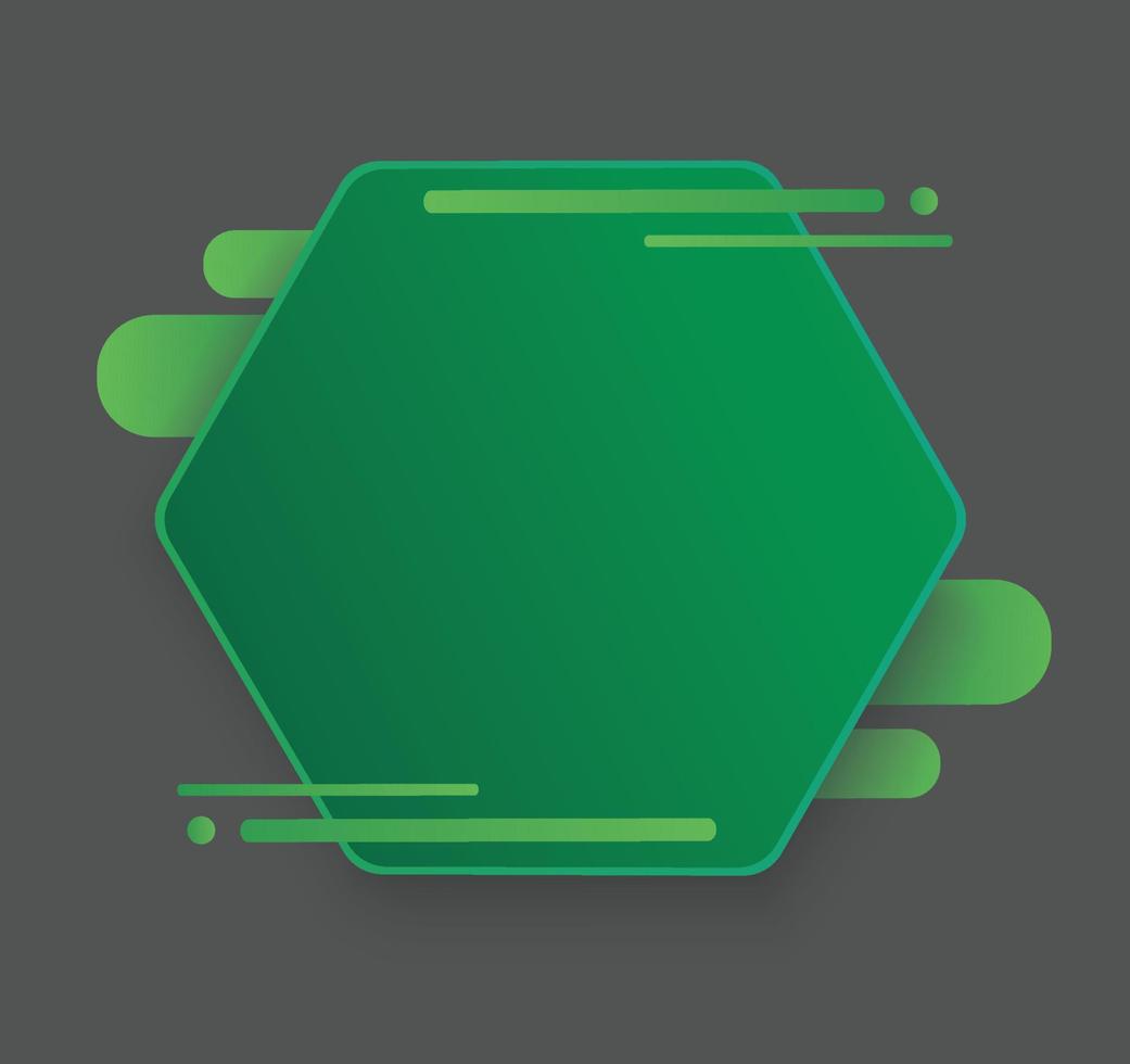 green hexagon background template vector