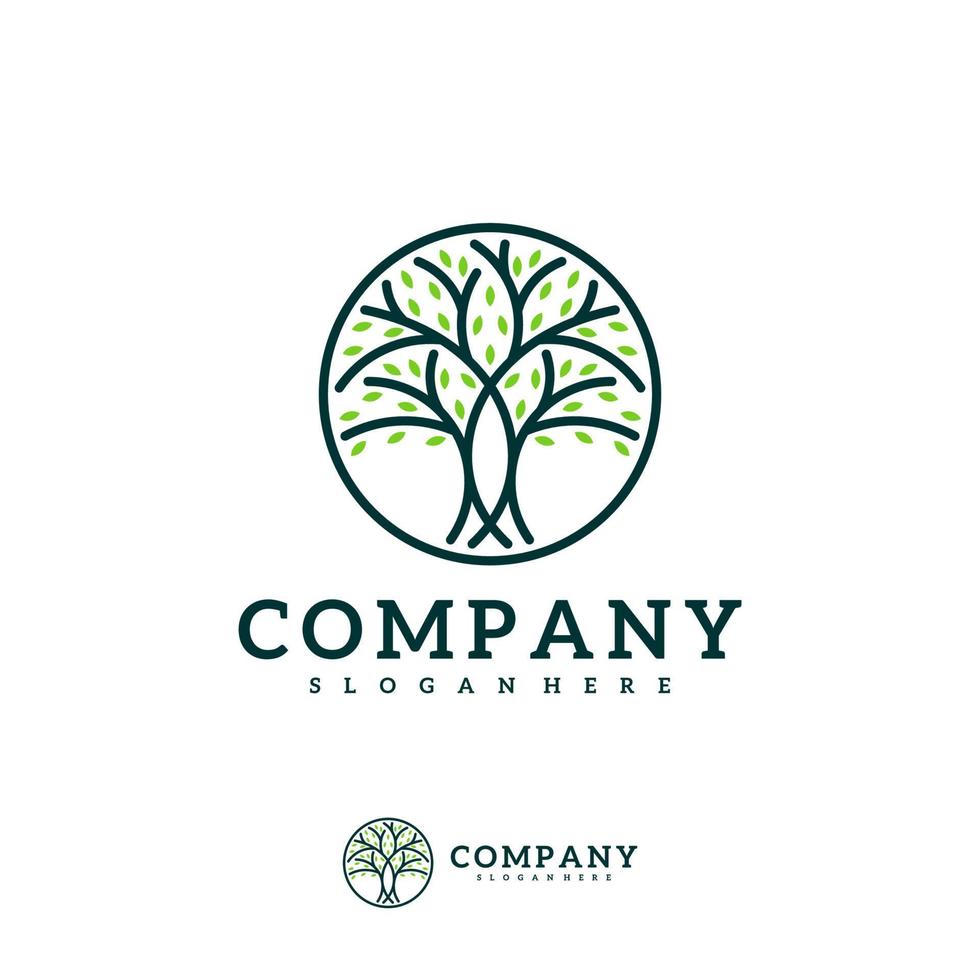 Tree logo vector template, Creative Tree logo design concepts