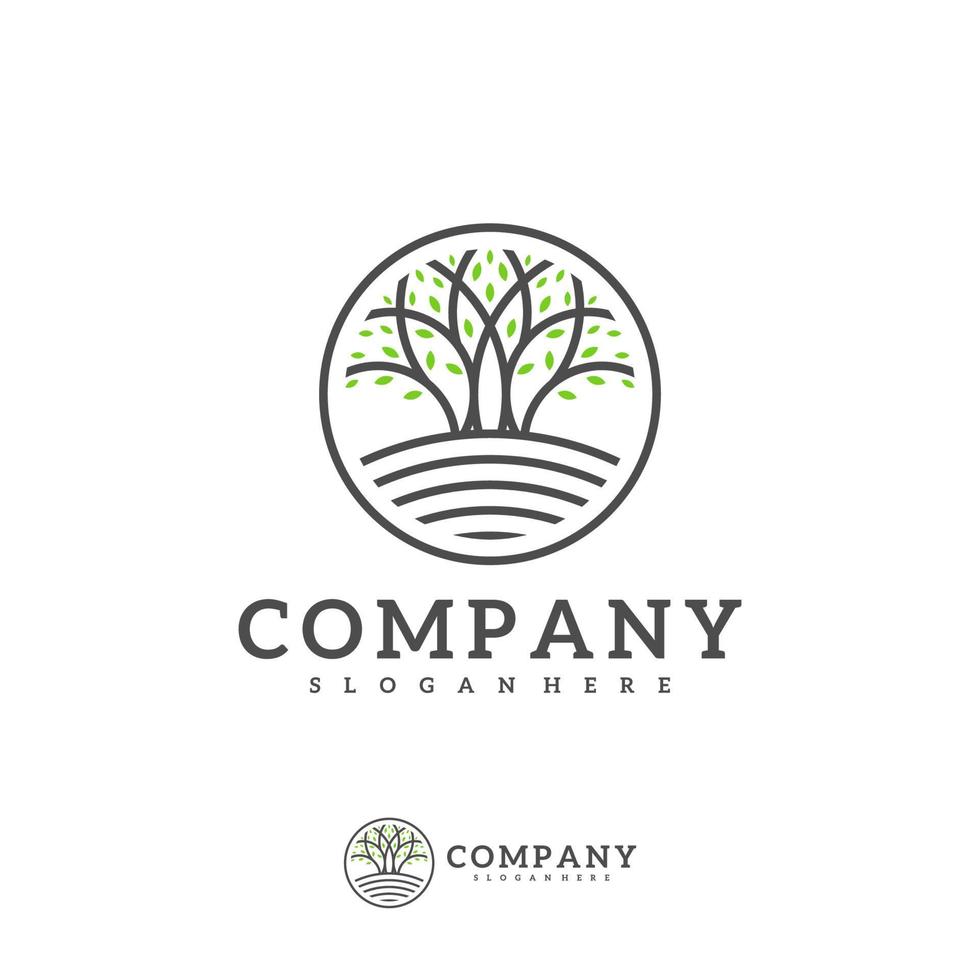 Tree logo vector template, Creative Tree logo design concepts