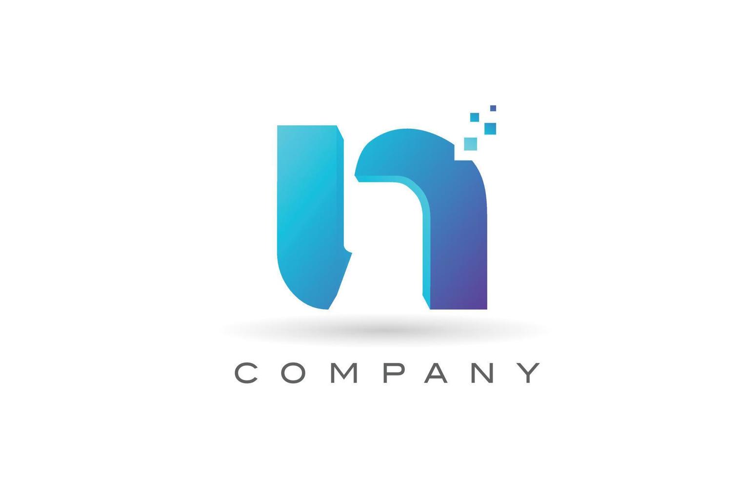 Diseño de icono de logotipo de letra del alfabeto n con punto azul. plantilla creativa para empresa y negocio vector