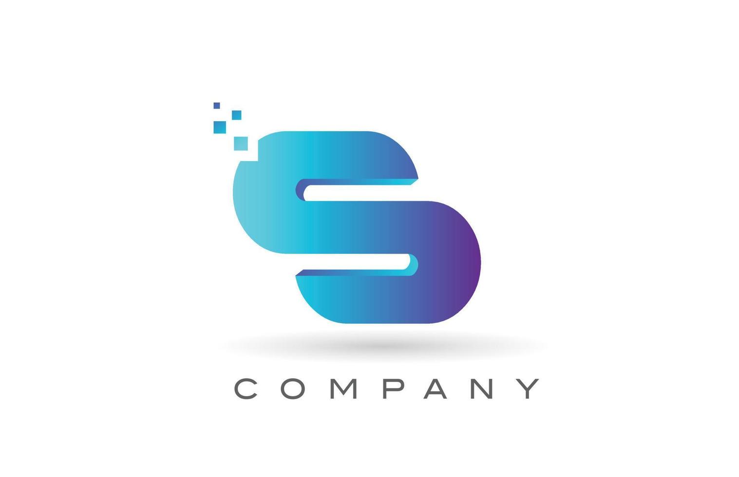 Diseño de icono de logotipo de letra del alfabeto s con punto azul. plantilla creativa para empresa y negocio vector