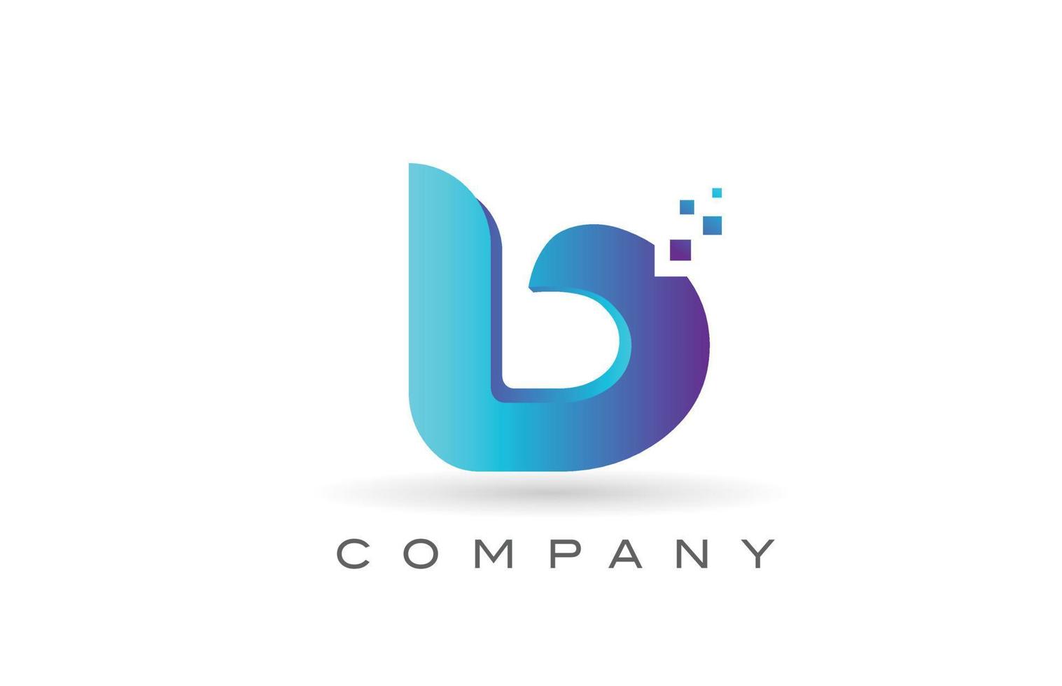 B alphabet letter logo icon design with  blue dot. Creative template for company and business vector