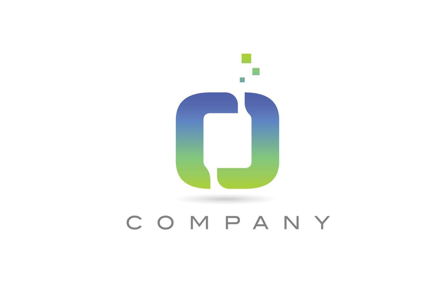 O green alphabet letter logo icon. Creative design template for business and company vector