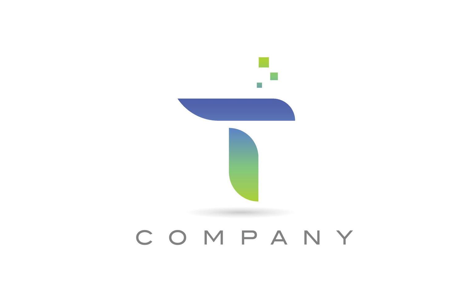 Ícono del logotipo de la letra del alfabeto verde t. plantilla de diseño creativo para negocios y empresas vector