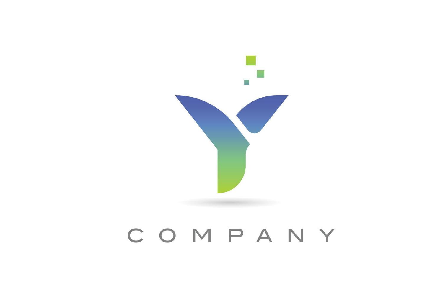 Y icono del logotipo de la letra del alfabeto verde. plantilla de diseño creativo para negocios y empresas vector