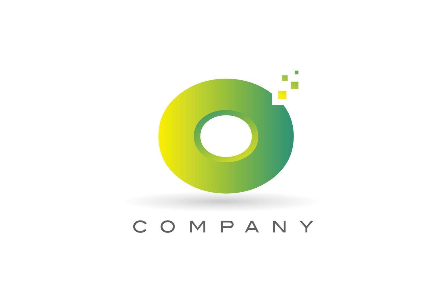 O alphabet letter logo icon design with  green dot. Creative template for company and business vector