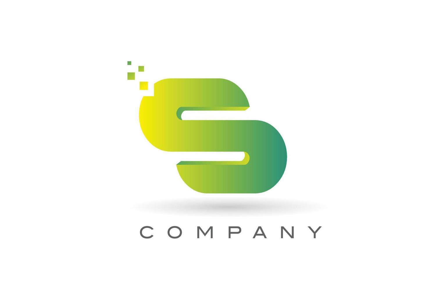 S alphabet letter logo icon design with  green dot. Creative template for company and business vector