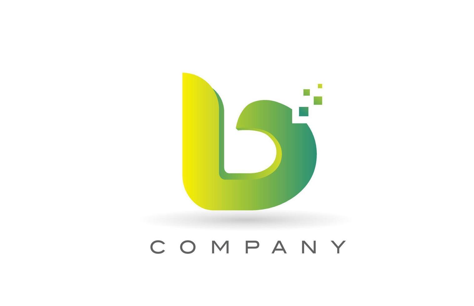 B alphabet letter logo icon design with  green dot. Creative template for company and business vector