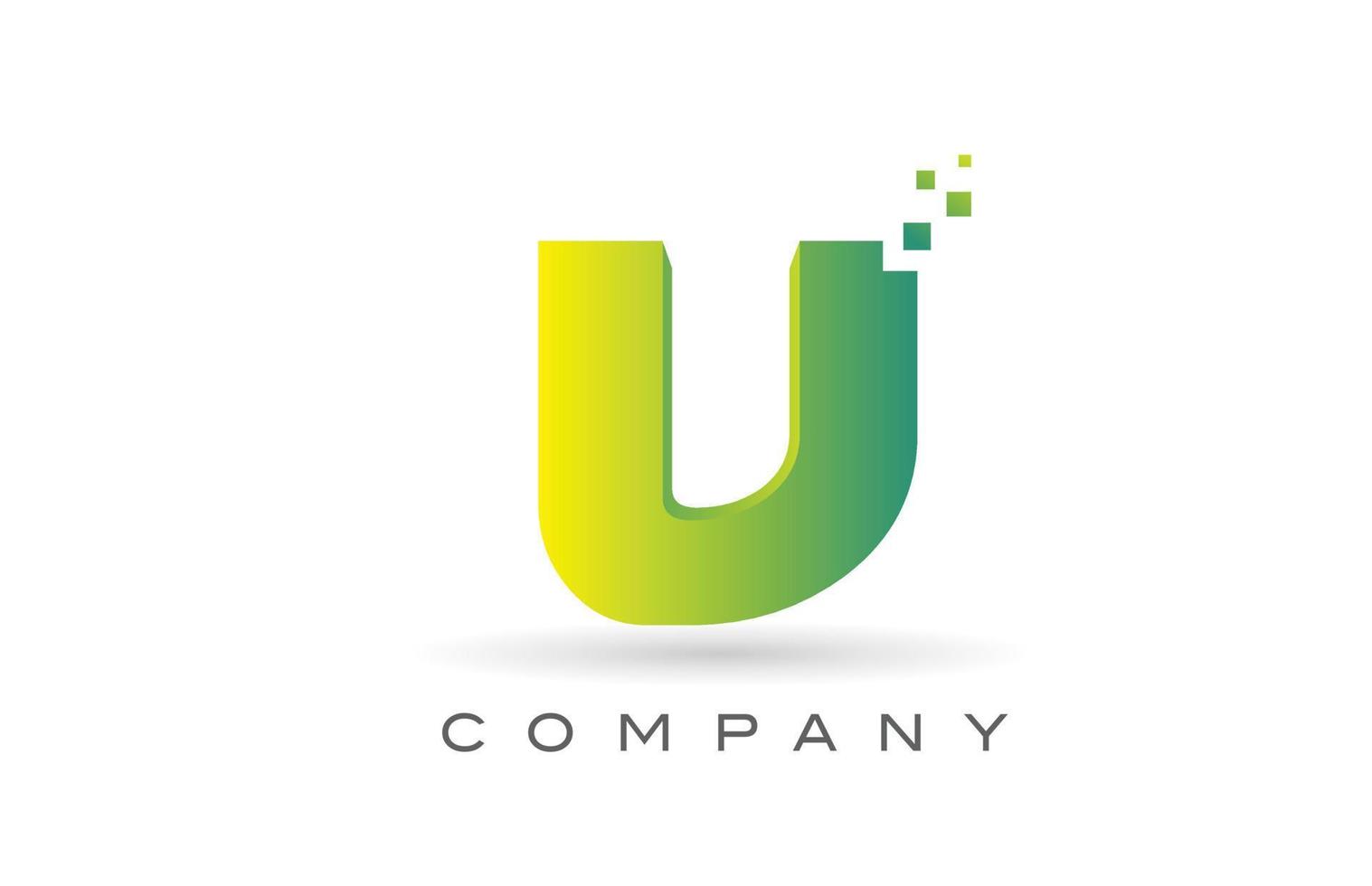 v diseño de icono de logotipo de letra del alfabeto con punto verde. plantilla creativa para empresa y negocio vector