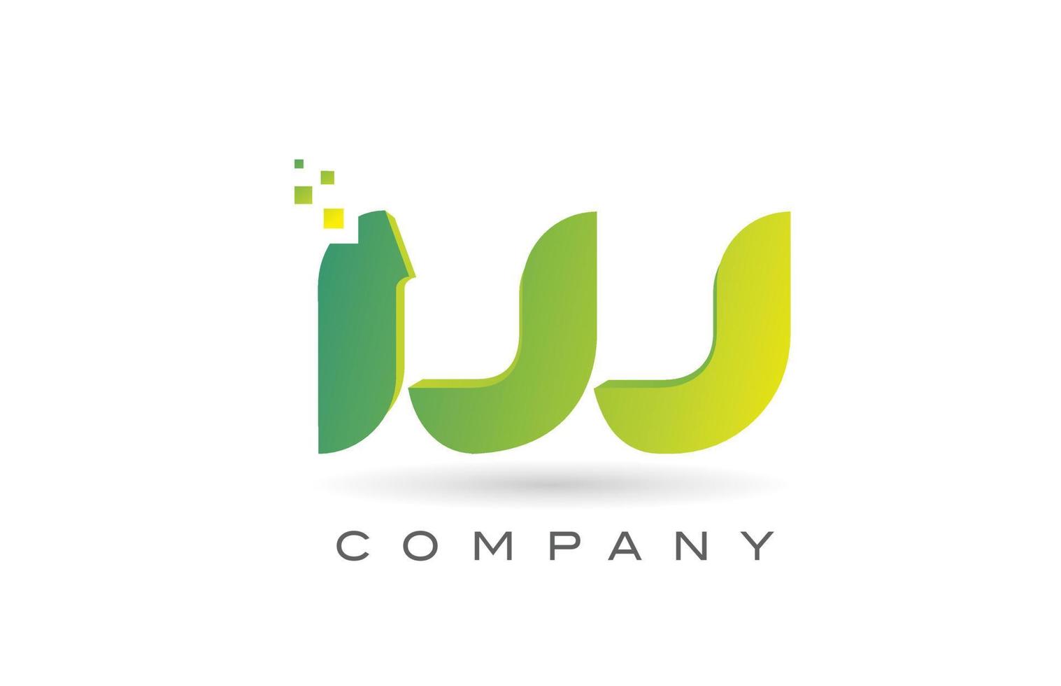 W alphabet letter logo icon design with  green dot. Creative template for company and business vector