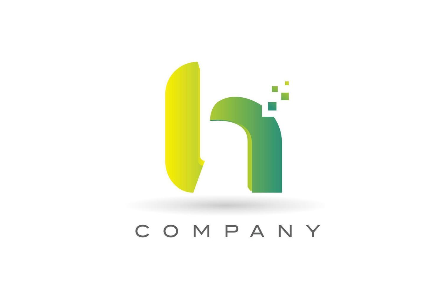 H alphabet letter logo icon design with  green dot. Creative template for company and business vector