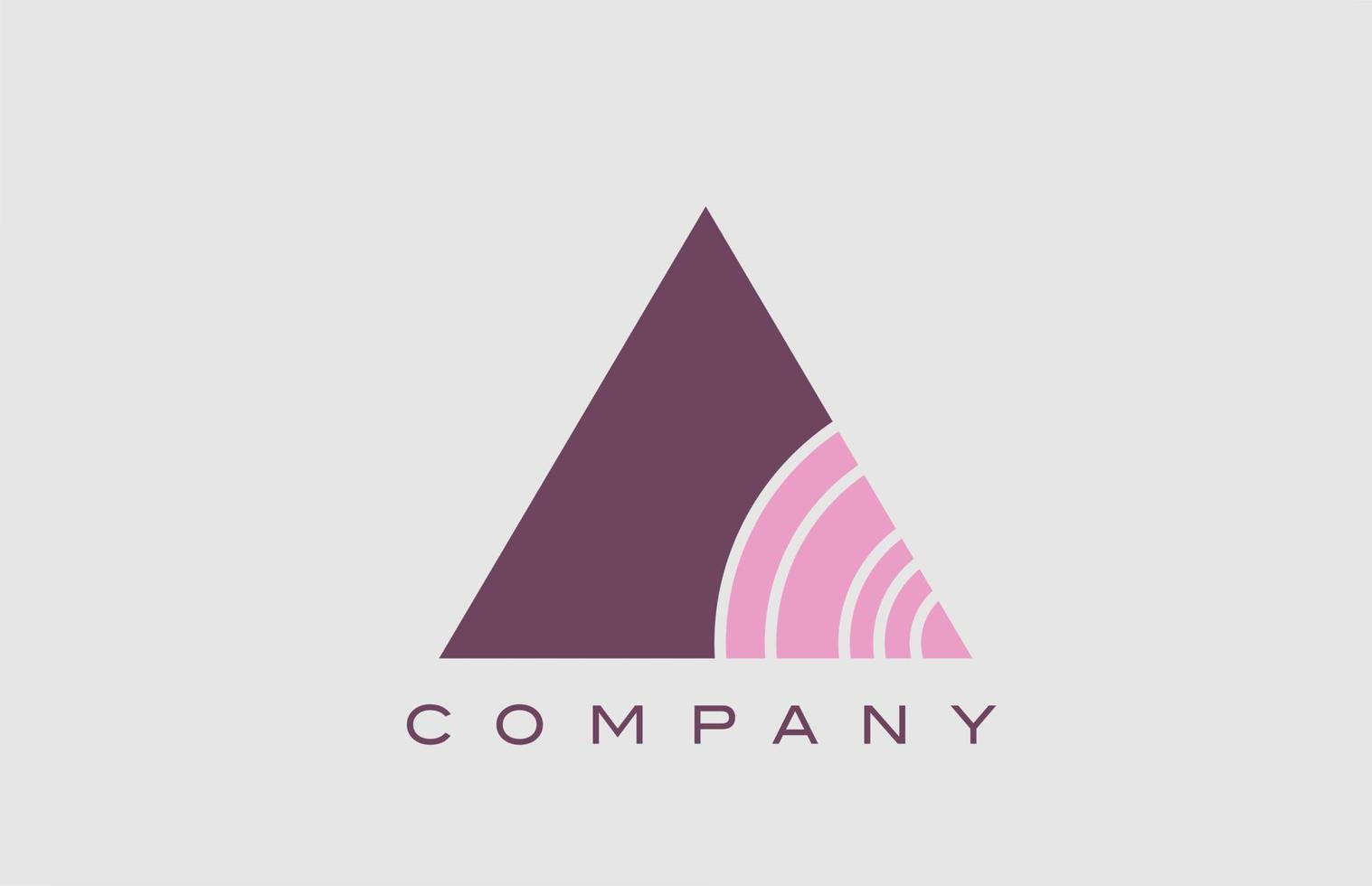 geometric A alphabet letter logo icon design. Creative template for company and business in color pink vector