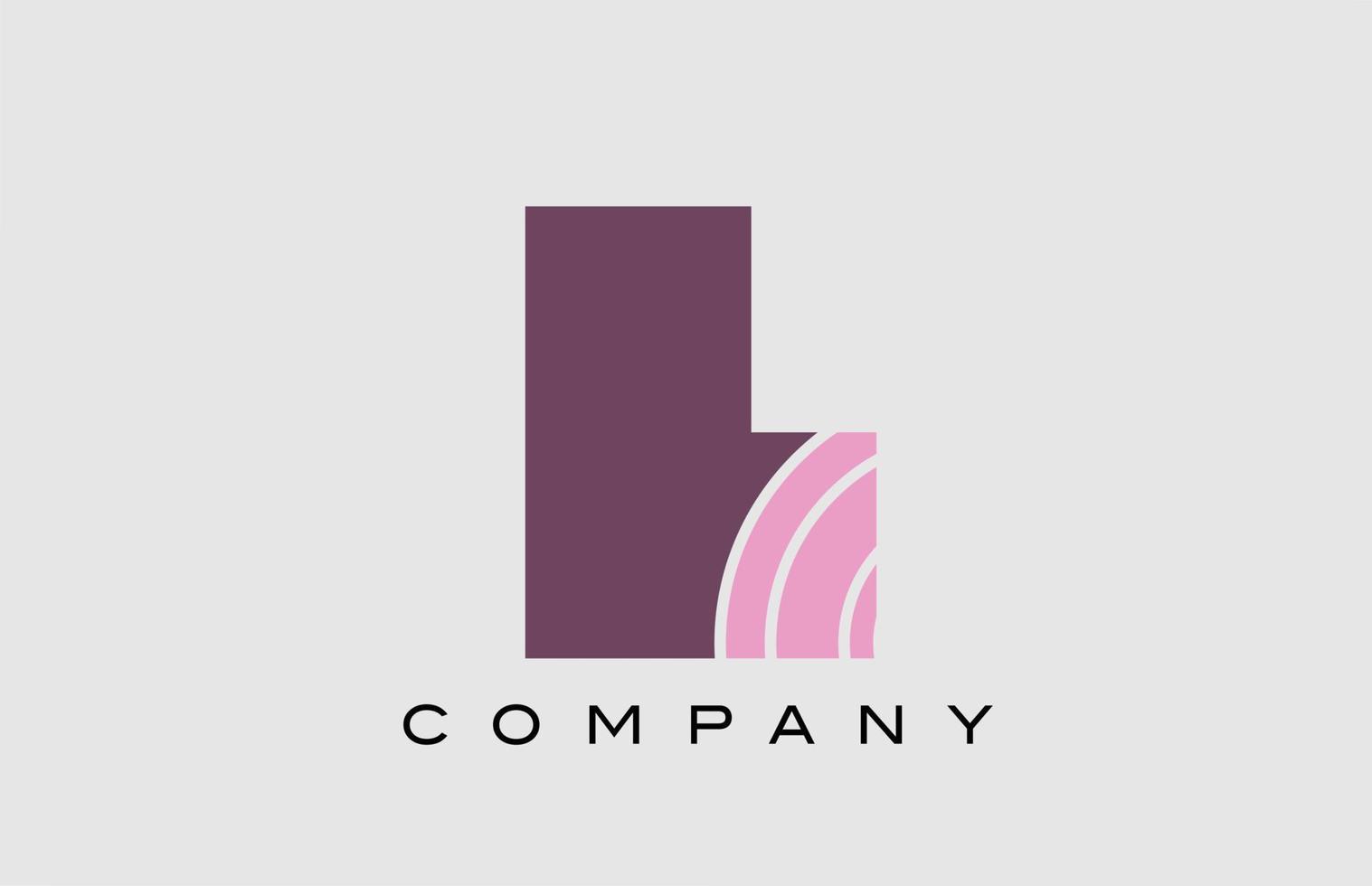 geometric L alphabet letter logo icon design. Creative template for company and business in color pink vector