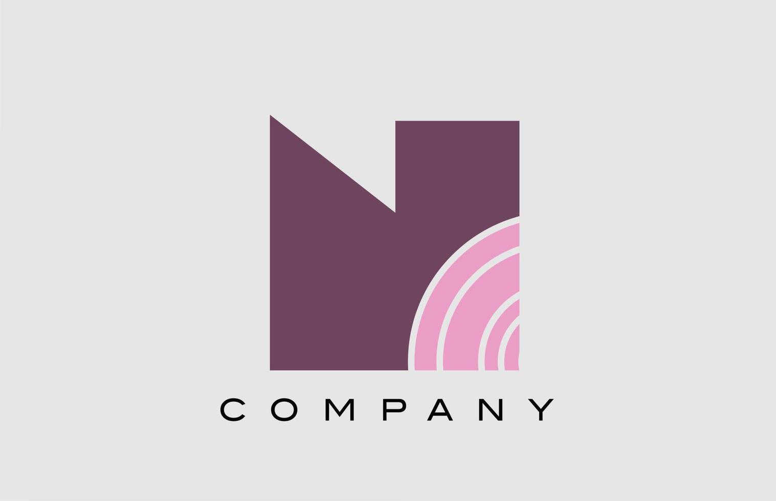 geometric N alphabet letter logo icon design. Creative template for company and business in color pink vector