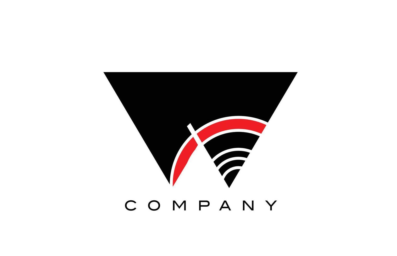 w diseño de icono de logotipo de letra de alfabeto geométrico negro y rojo. plantilla creativa para negocios y empresas. vector