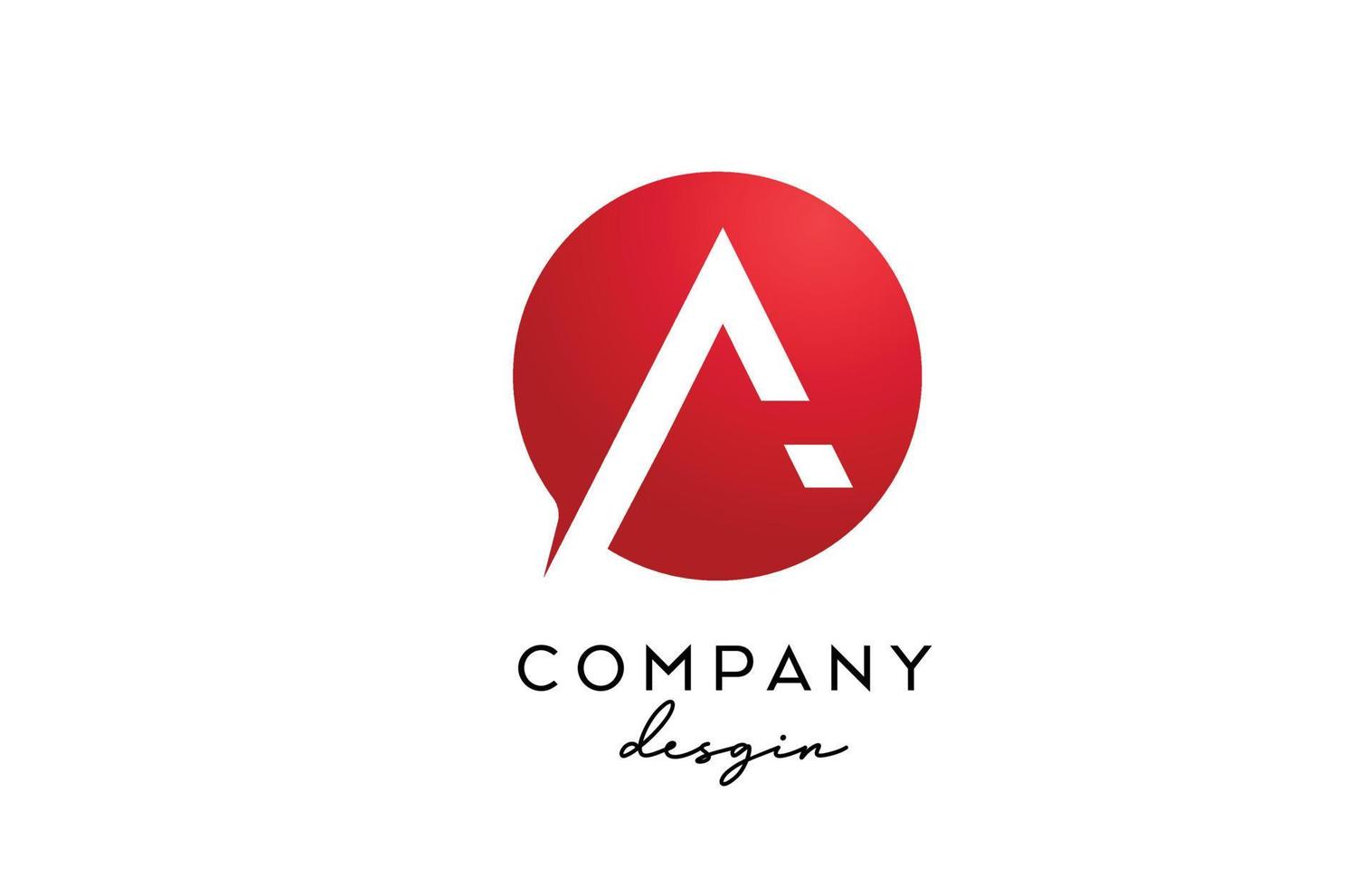 red A alphabet letter logo icon with circle design. Creative template for company and business vector
