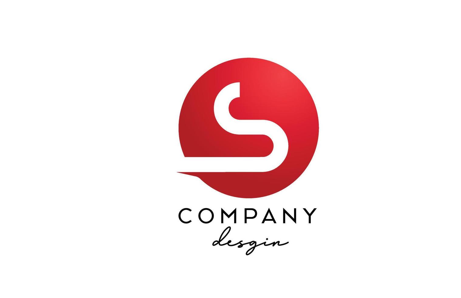 red S alphabet letter logo icon with circle design. Creative template for company and business vector