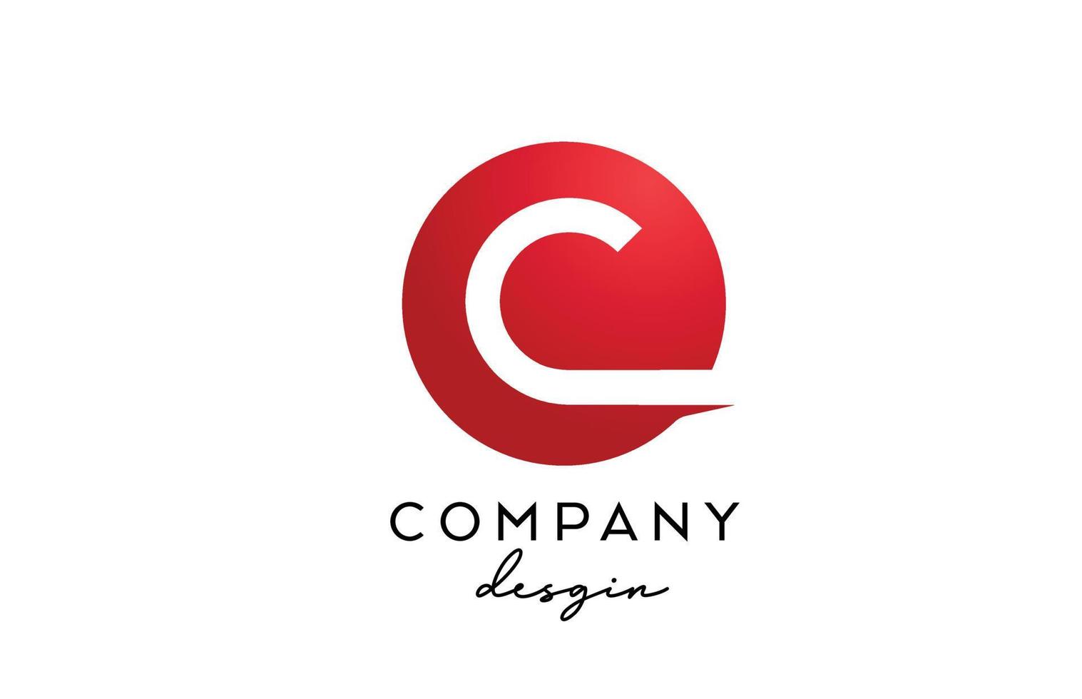red C alphabet letter logo icon with circle design. Creative template for company and business vector
