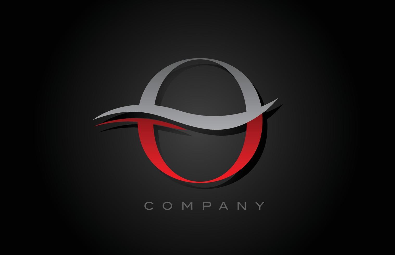 diseño de logotipo de letra del alfabeto o rojo y gris. plantilla de icono creativo para empresa y negocio vector