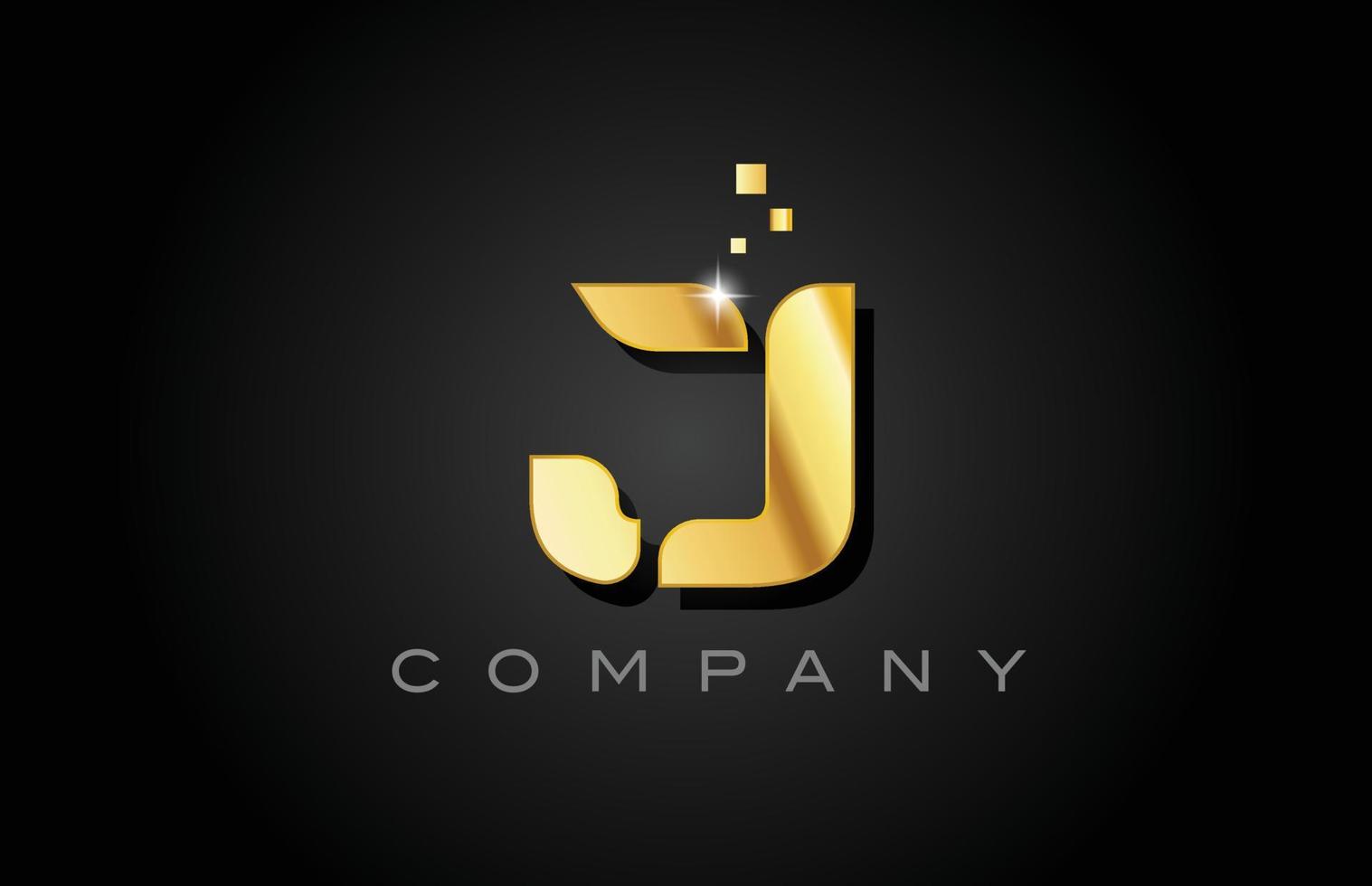 metal gold J alphabet letter logo icon design. Creative template ...