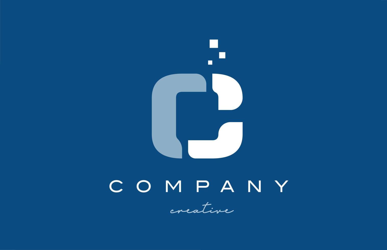 Diseño del icono del logotipo de la letra del alfabeto c. plantilla creativa azul blanca para negocios y empresas vector