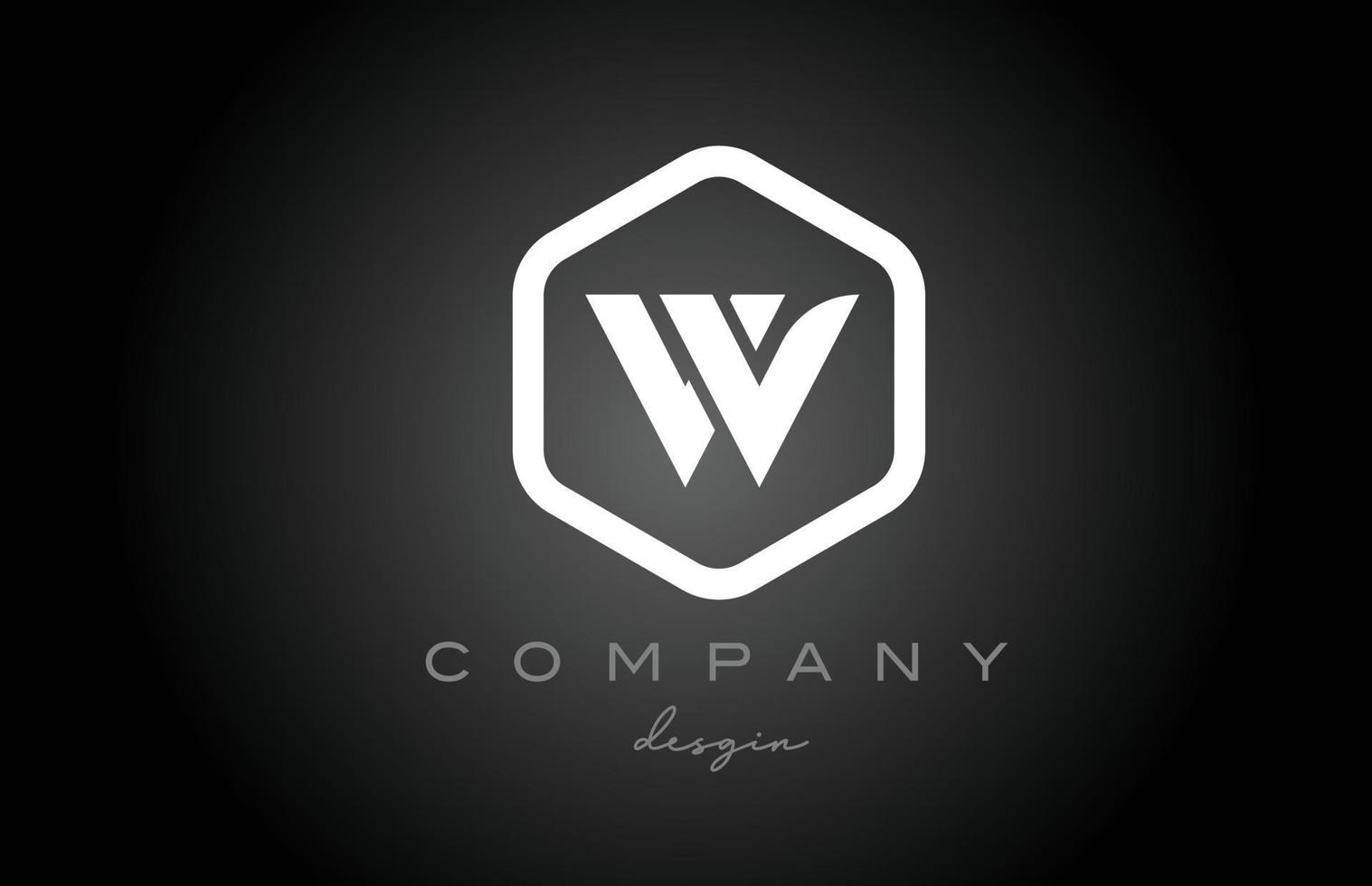 w negro blanco hexágono alfabeto letra logo icono diseño. plantilla creativa para negocios y empresas. vector