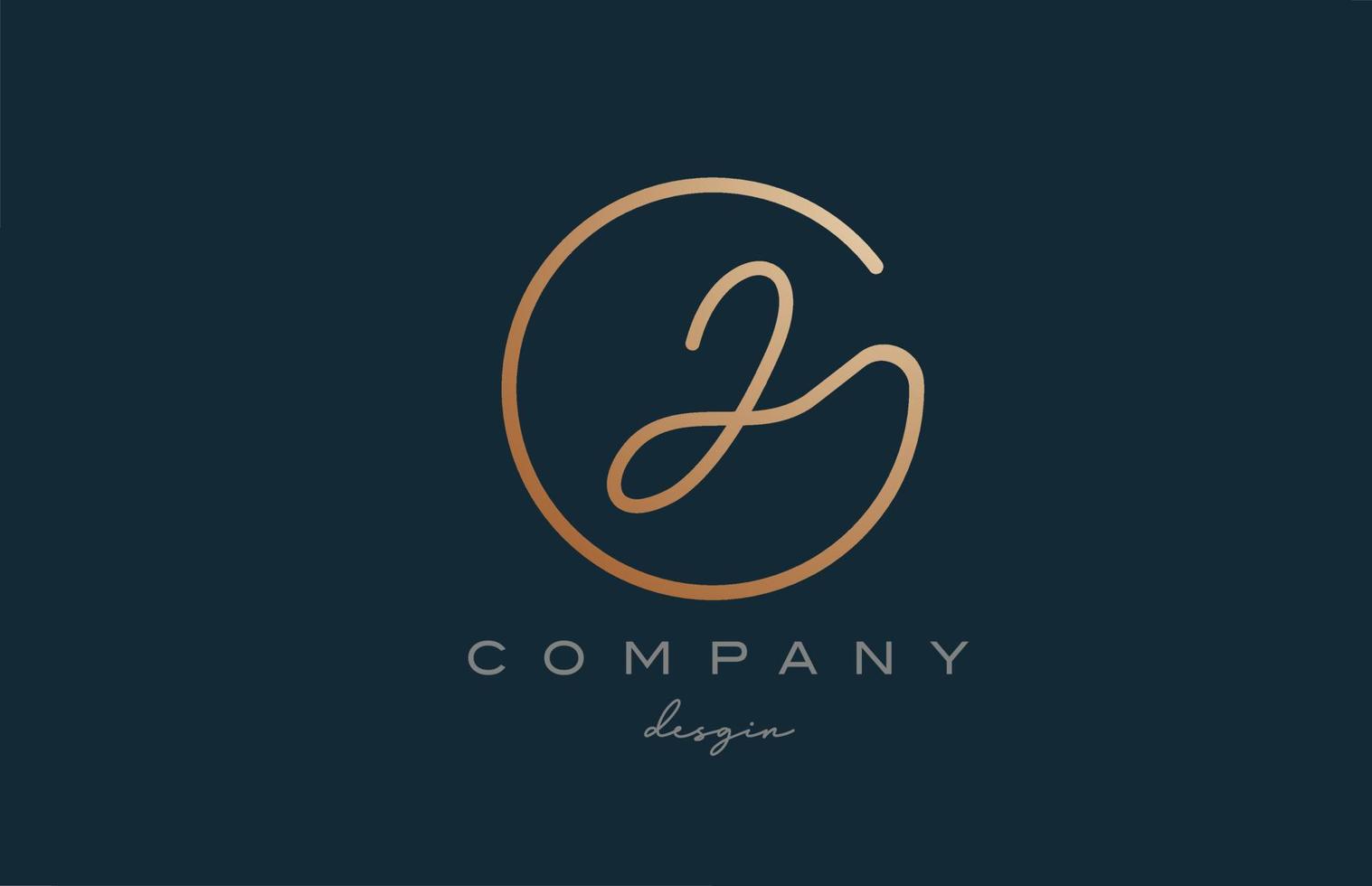 brown joined J alphabet letter logo icon design. Handwritten connected creative template for company and business vector