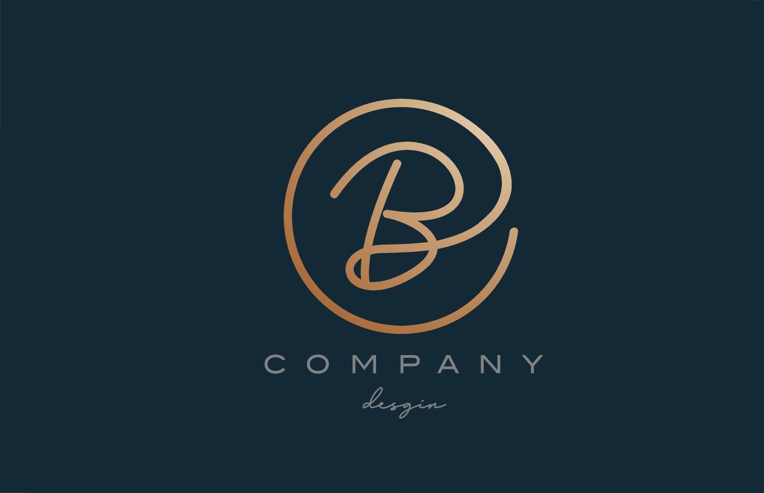 brown joined B alphabet letter logo icon design. Handwritten connected creative template for company and business vector